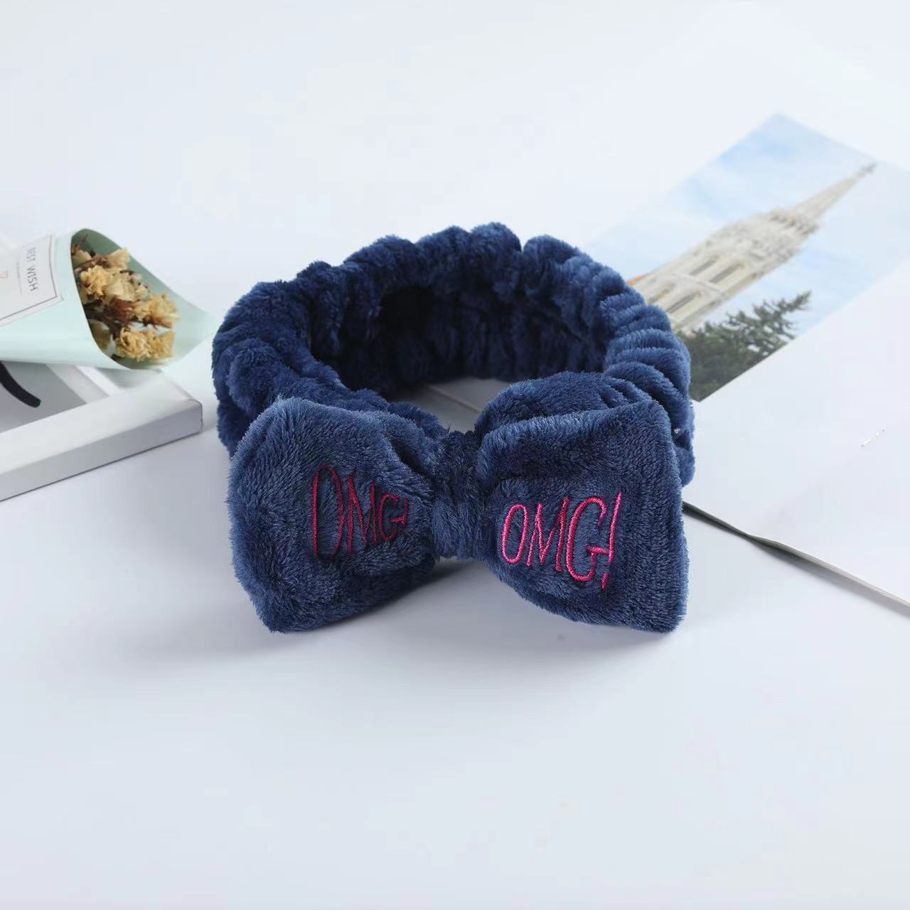 simple style bow knot cloth patchwork hair tie