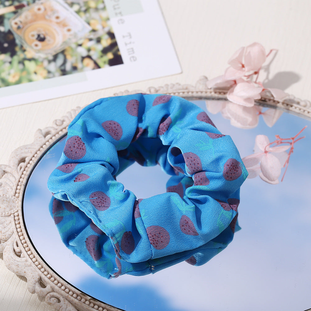 fashion floral fruit printing hair scrunchies