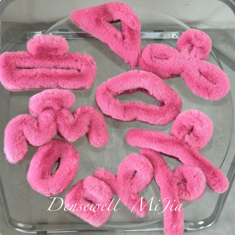 simple style solid color cloth hair claws