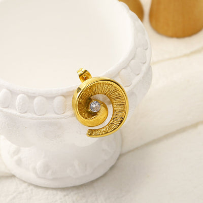 1 Pair Casual Elegant Geometric 304 Stainless Steel Rhinestones 18K Gold Plated Ear Studs