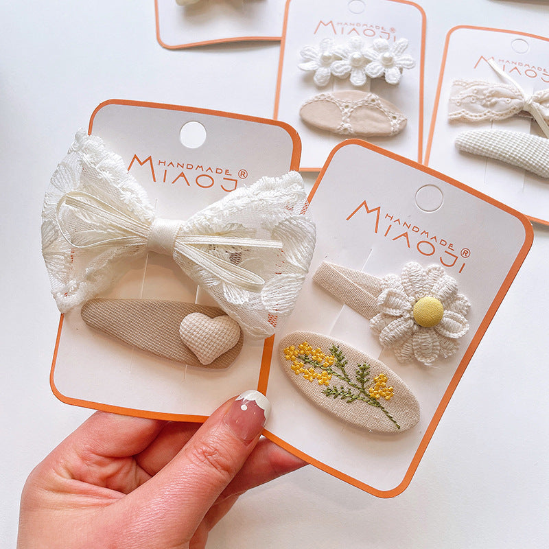 kid's elegant cartoon cloth bowknot hair clip