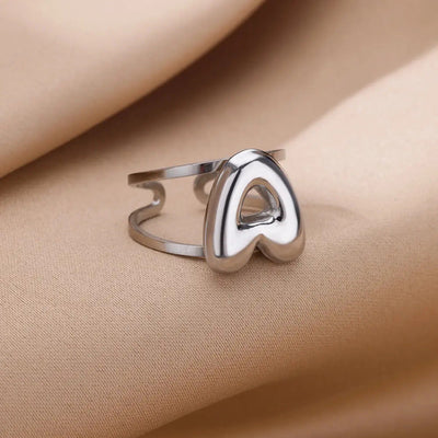Jewelry Simple Style Letter 304 Stainless Steel Plating Open Rings