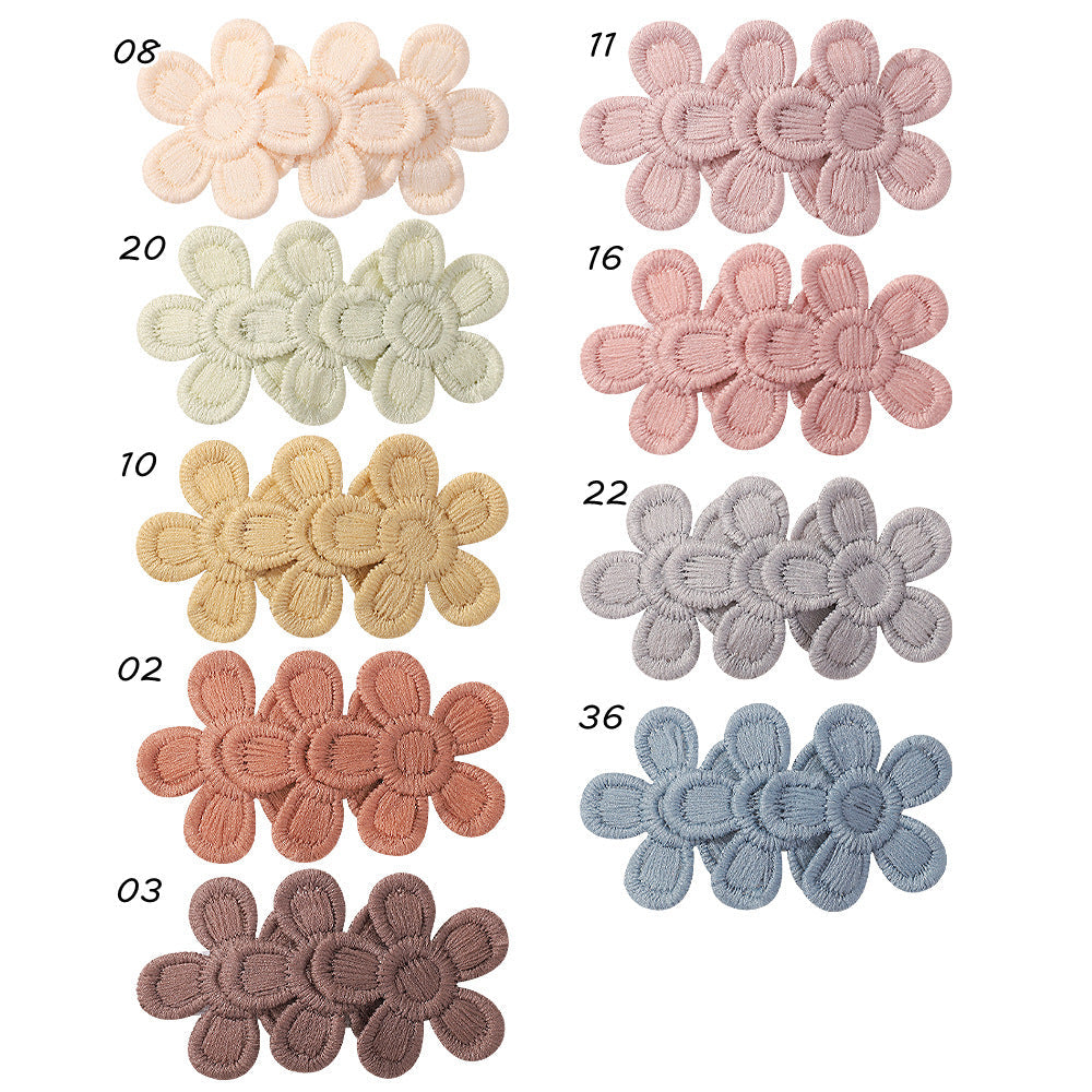 SUNFLOWER Embroidered Flower Children's Hair Accessories BB Clip Autumn and Winter Bang Clip Fabric Handmade Hair Clips 4204
