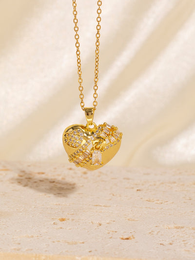 Copper Plating Heart Shape Pendant Necklace