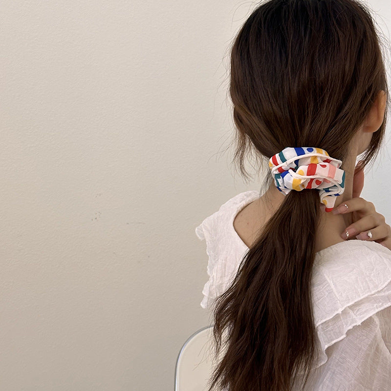 sweet stripe polka dots cloth hair tie