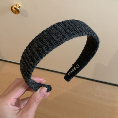 New High-Grade Retro Hand-Woven Wool Headband Hair Band College Style Girl Wide Version Headband Hair Accessories Headband