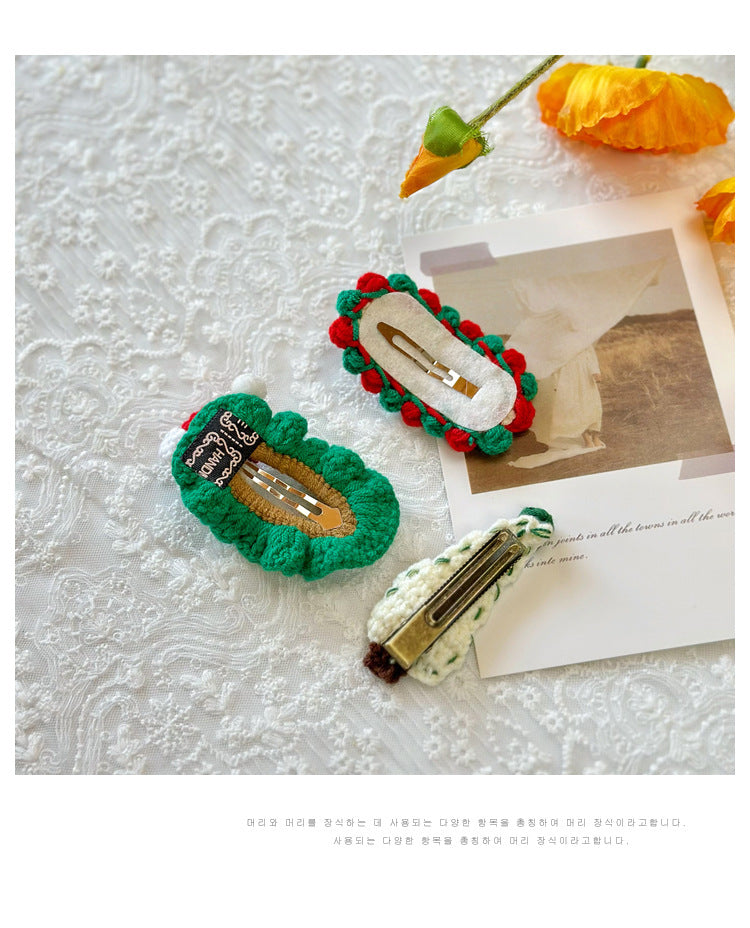 Christmas Cute Kid'S Christmas Tree Christmas Socks yarn Hair Clip