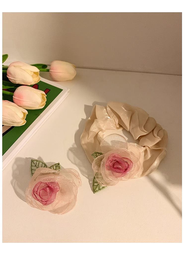 Women's Princess Sweet Rose Mixed materials Hair Clip Hair Tie