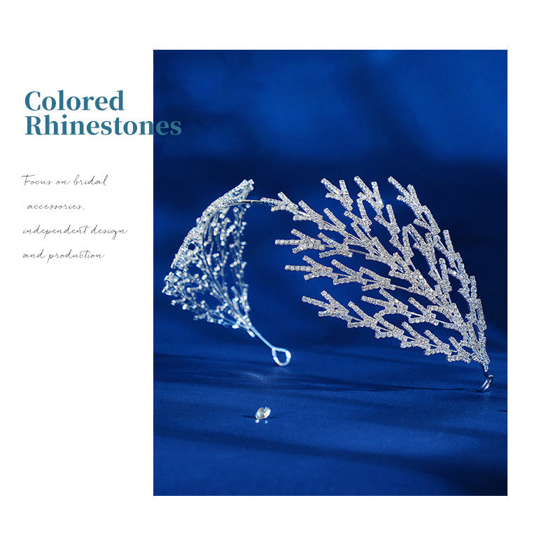 fashion leaf alloy inlay rhinestones hair band 1 piece