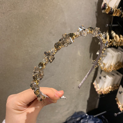 luxurious geometric artificial crystal hair band