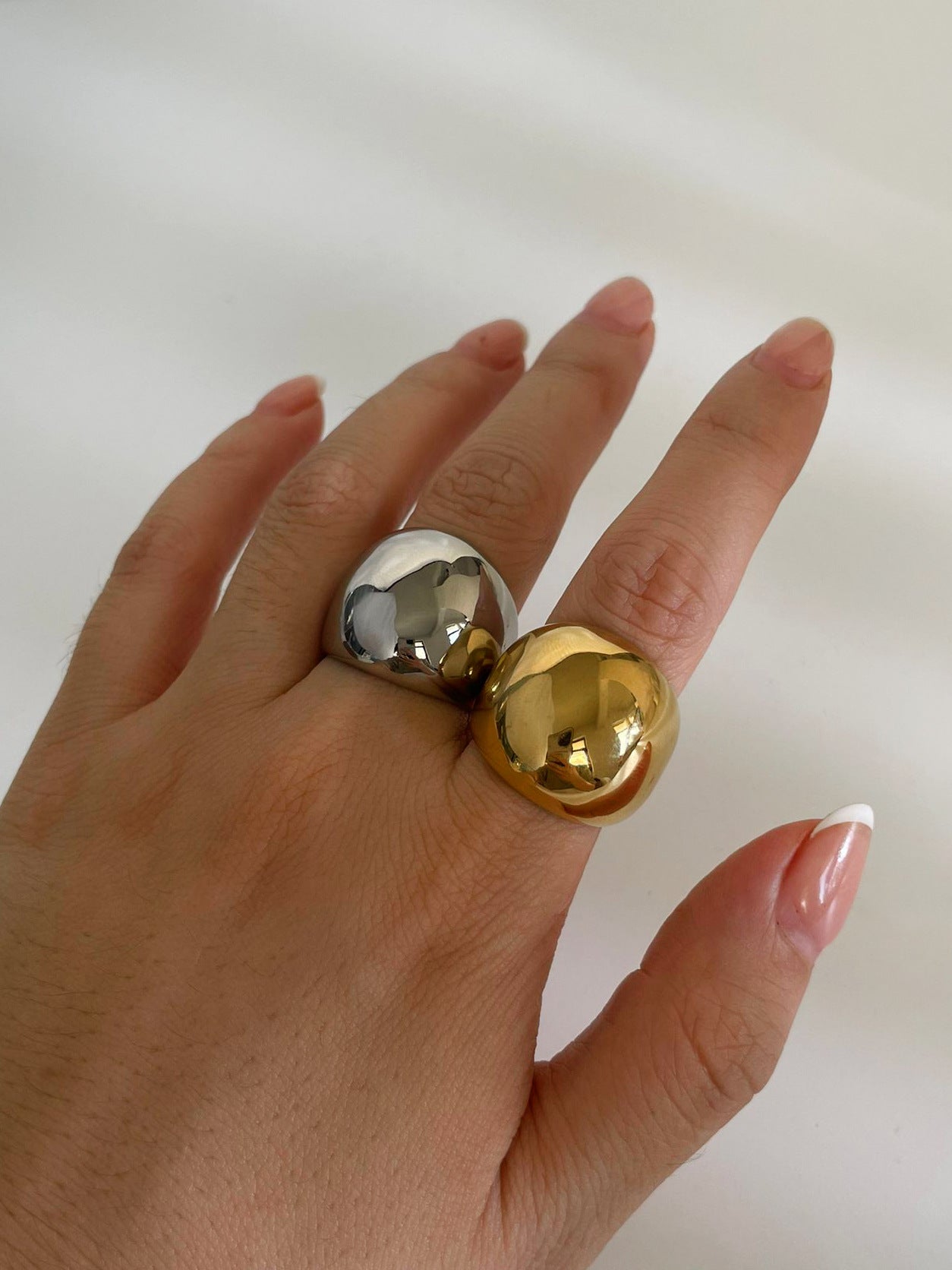 Jewelry Simple Style Streetwear Geometric 316L Stainless Steel  18K Gold Plated Rings