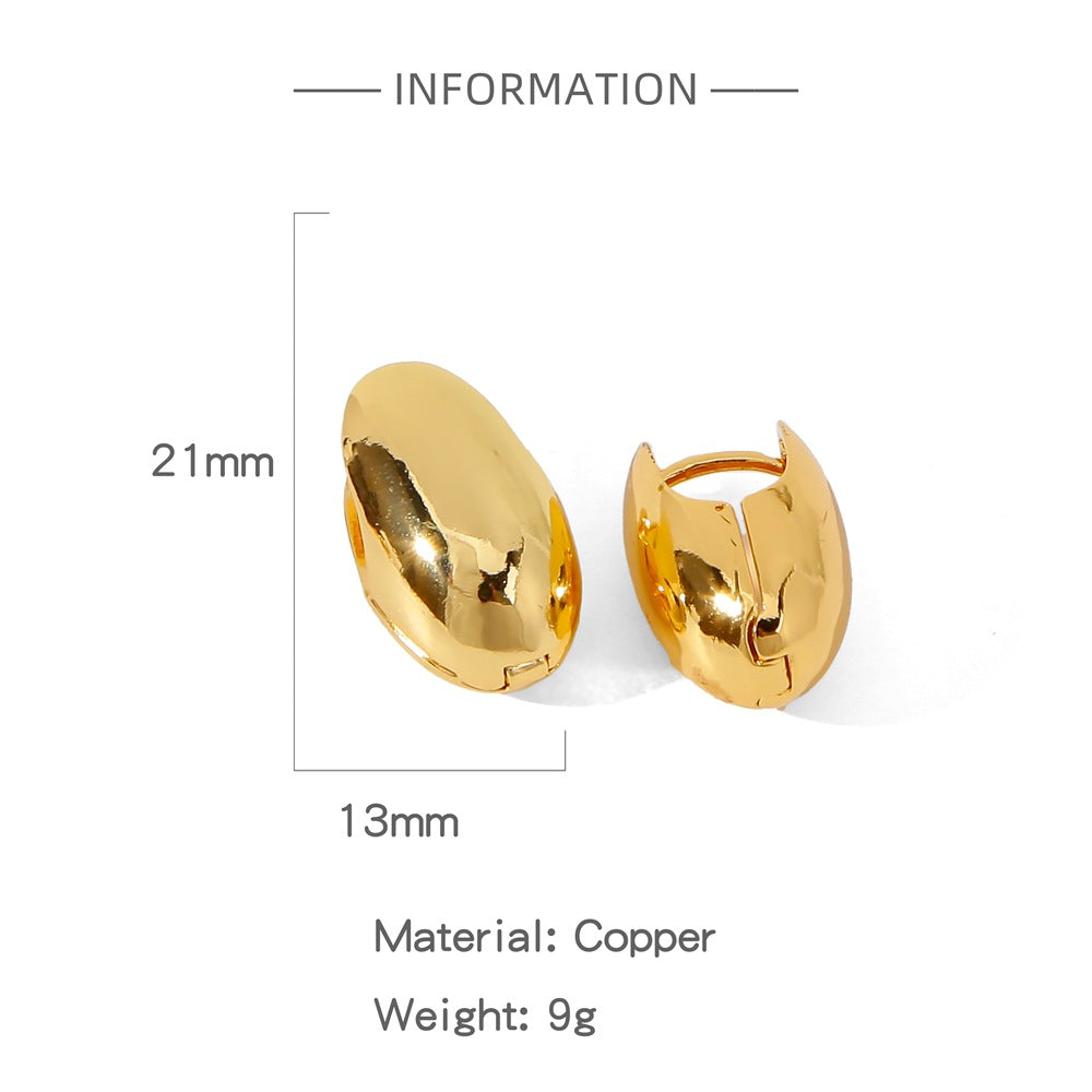 1 Pair Simple Style Solid Color Plating Copper Copper Earrings