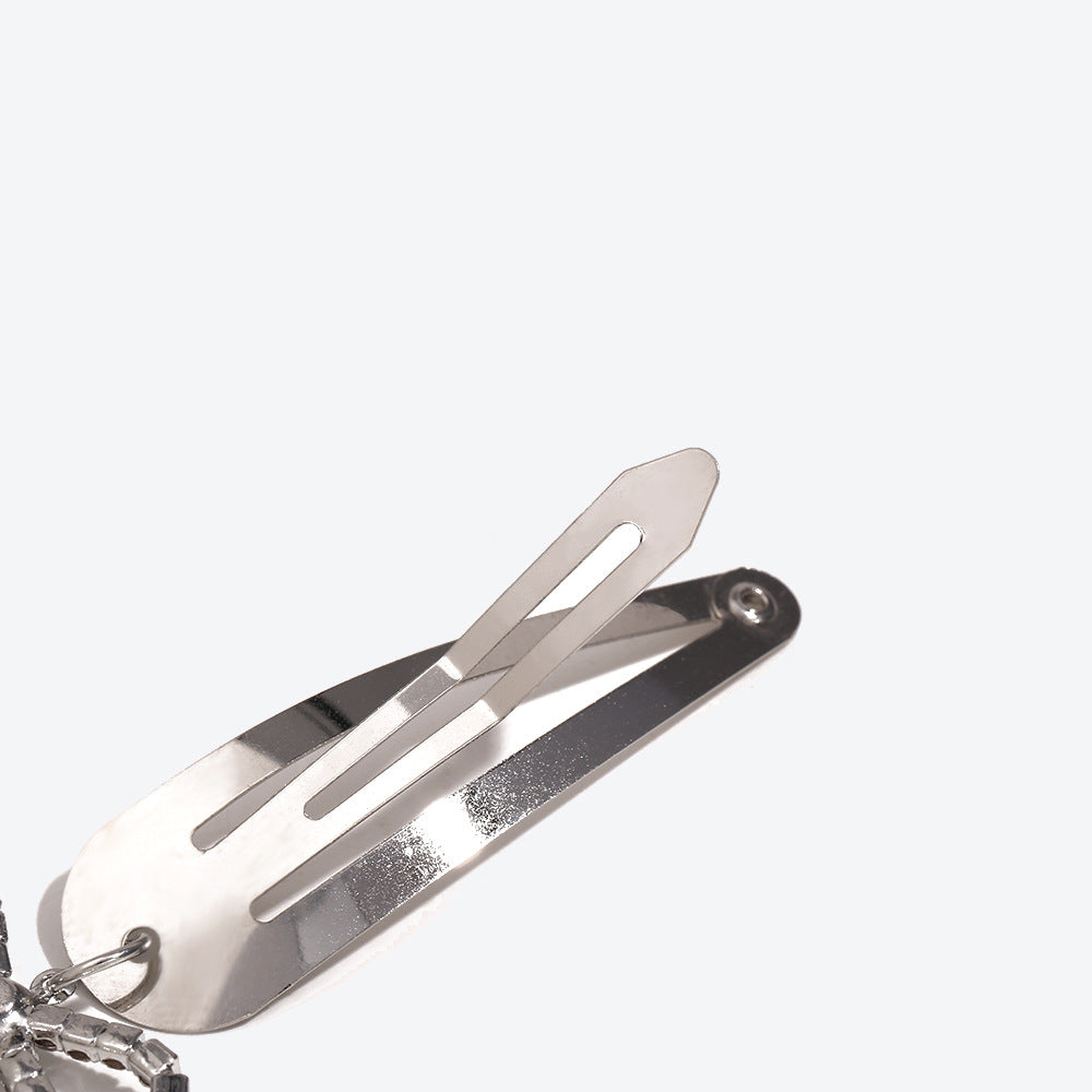 Korean Style New Y2g Trending Unique Silver Hairpin Sweet Cool Niche Bow Cat Five-Pointed Star Pendant BB Clip