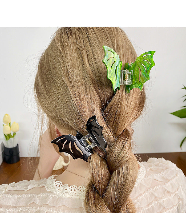 Halloween Funny Women's Bat Arylic Hollow Out Hair Claws