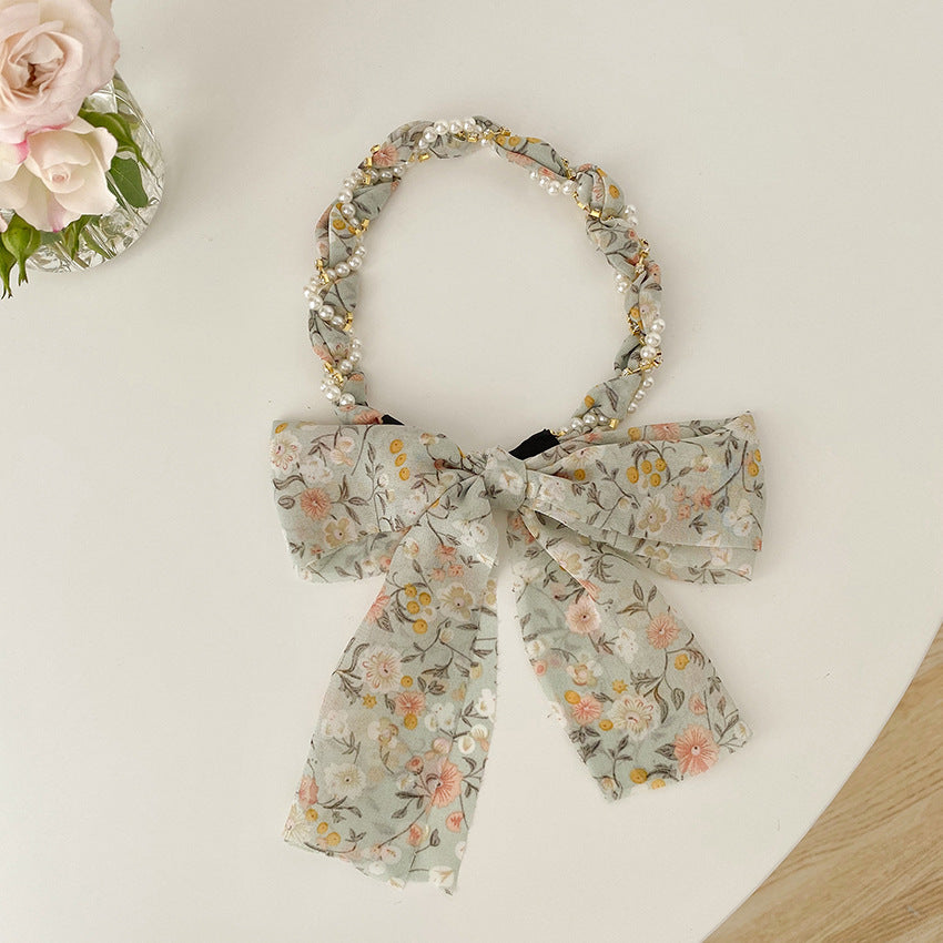 fairy style basic modern style ditsy floral bow knot synthetic yarn hair band