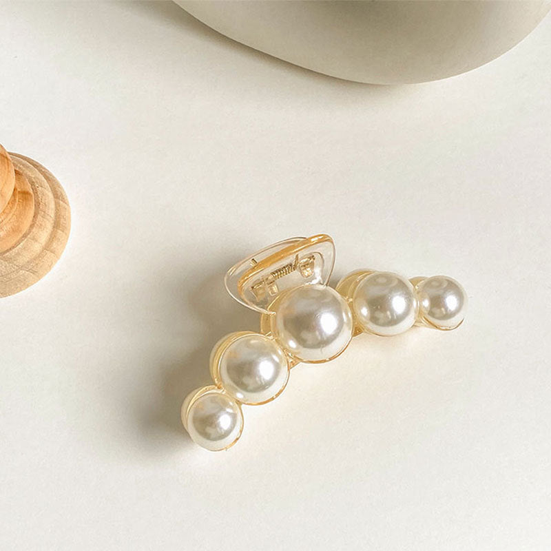 simple style geometric artificial pearl handmade hair claws 1 piece