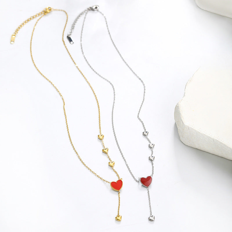 Jewelry Simple Style Heart Shape 304 Stainless Steel Pendant Necklace