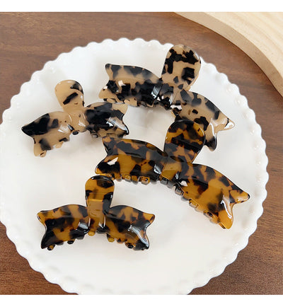 Women's Elegant Color Block Acetic acid sheets Bowknot Hair Claws