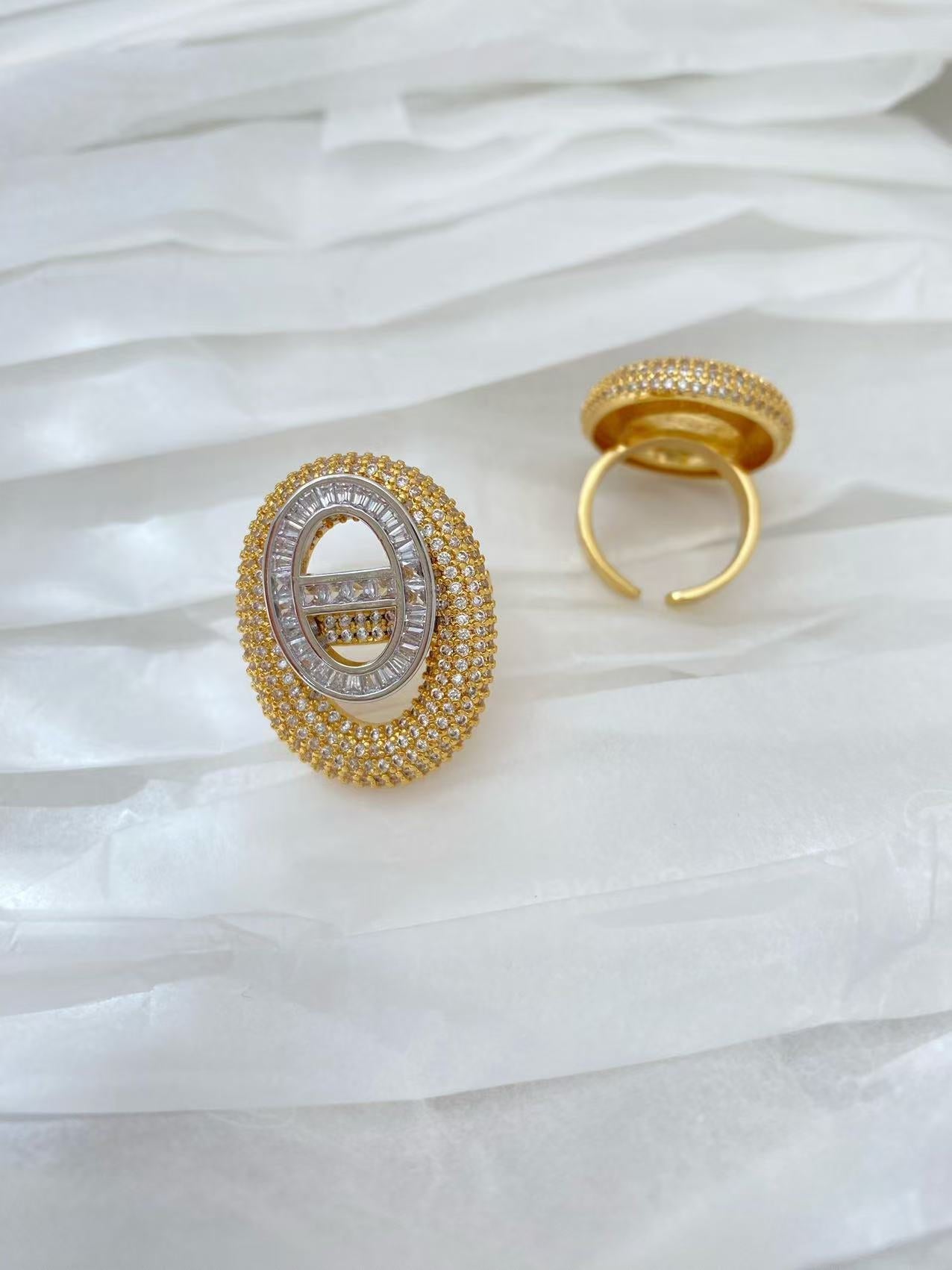 Jewelry Vintage Style Classic Style Geometric Copper Zircon Plating Open Rings