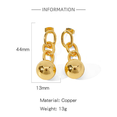 1 Pair Simple Style Solid Color Plating Copper Copper Earrings