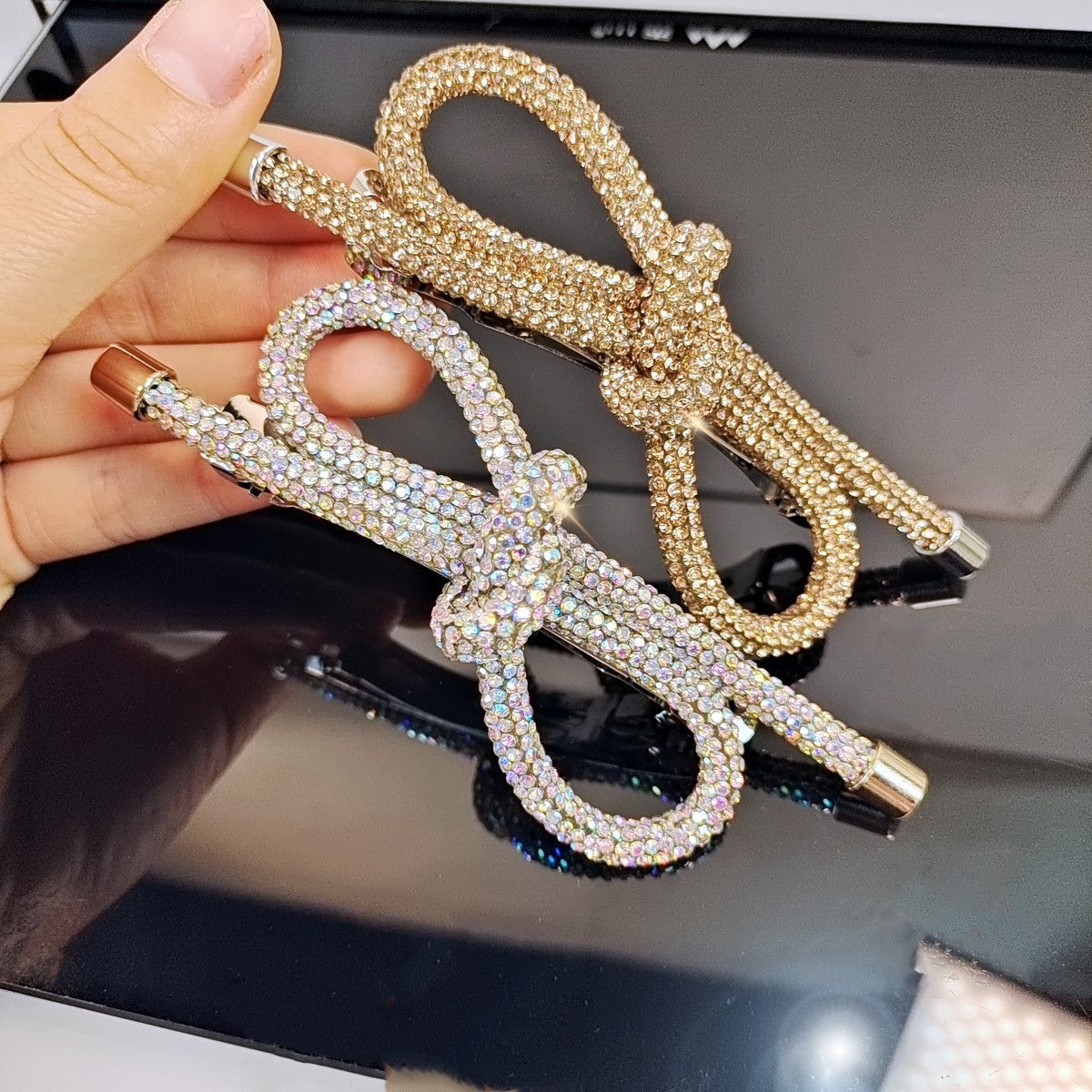 Women's Simple Style Classic Style Bow Knot Alloy Inlay Rhinestones Hair Clip