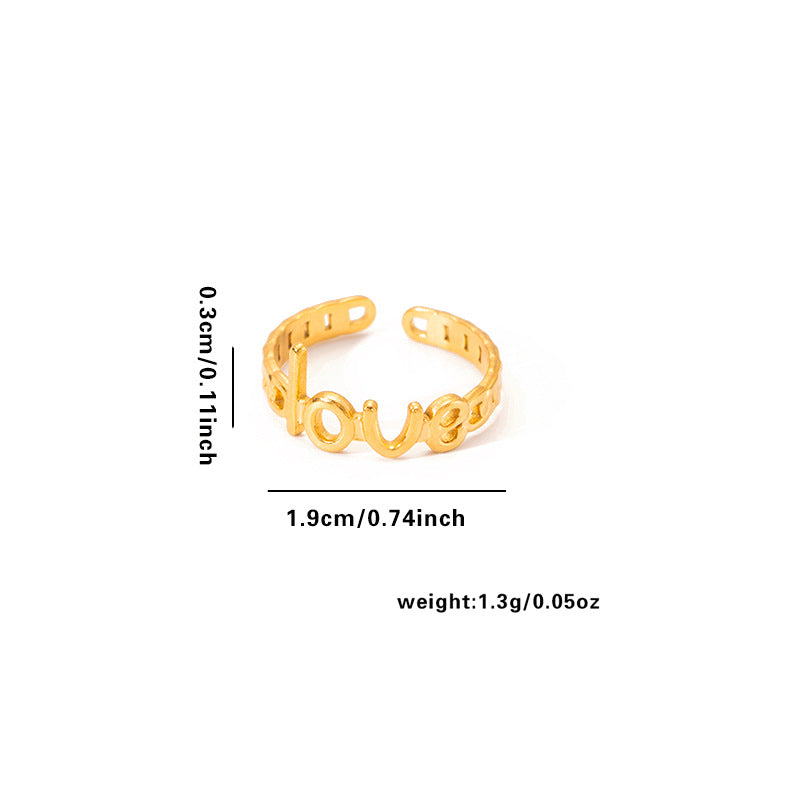 Jewelry Elegant Love Moon Leaves Titanium Steel Open Rings