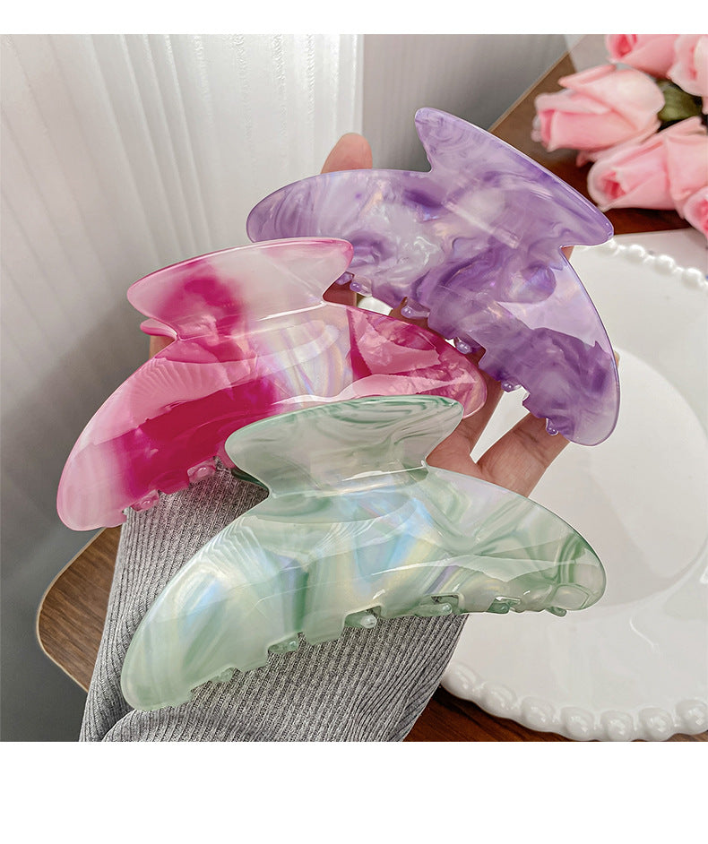 Women's Sweet Color Block PVC Hair Claws