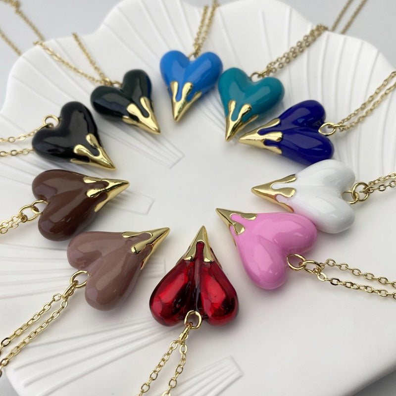 Copper Plating Heart Shape Pendant Necklace