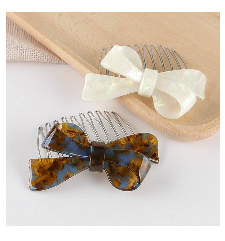 Women's IG Style Simple Style Bow Knot Leopard Alloy Insert comb