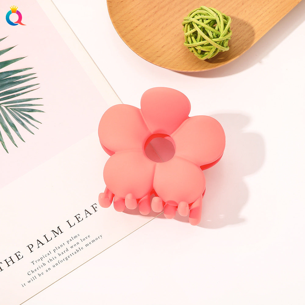 frosted candy color flower shark clip