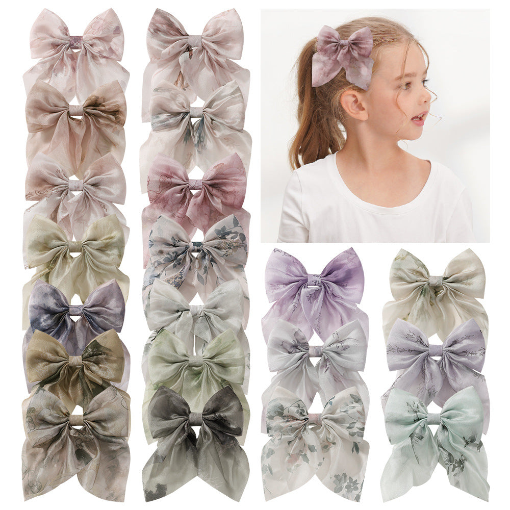 Girl'S Simple Style Classic Style Bow Knot Alloy Ribbon Lettuce Trim Hair Clip