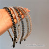 Women's Simple Style Solid Color Artificial Crystal Diamond Hair Band