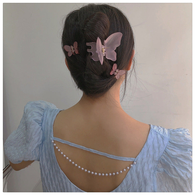 Women's Sweet Butterfly Plastic Stoving Varnish Hair Claws