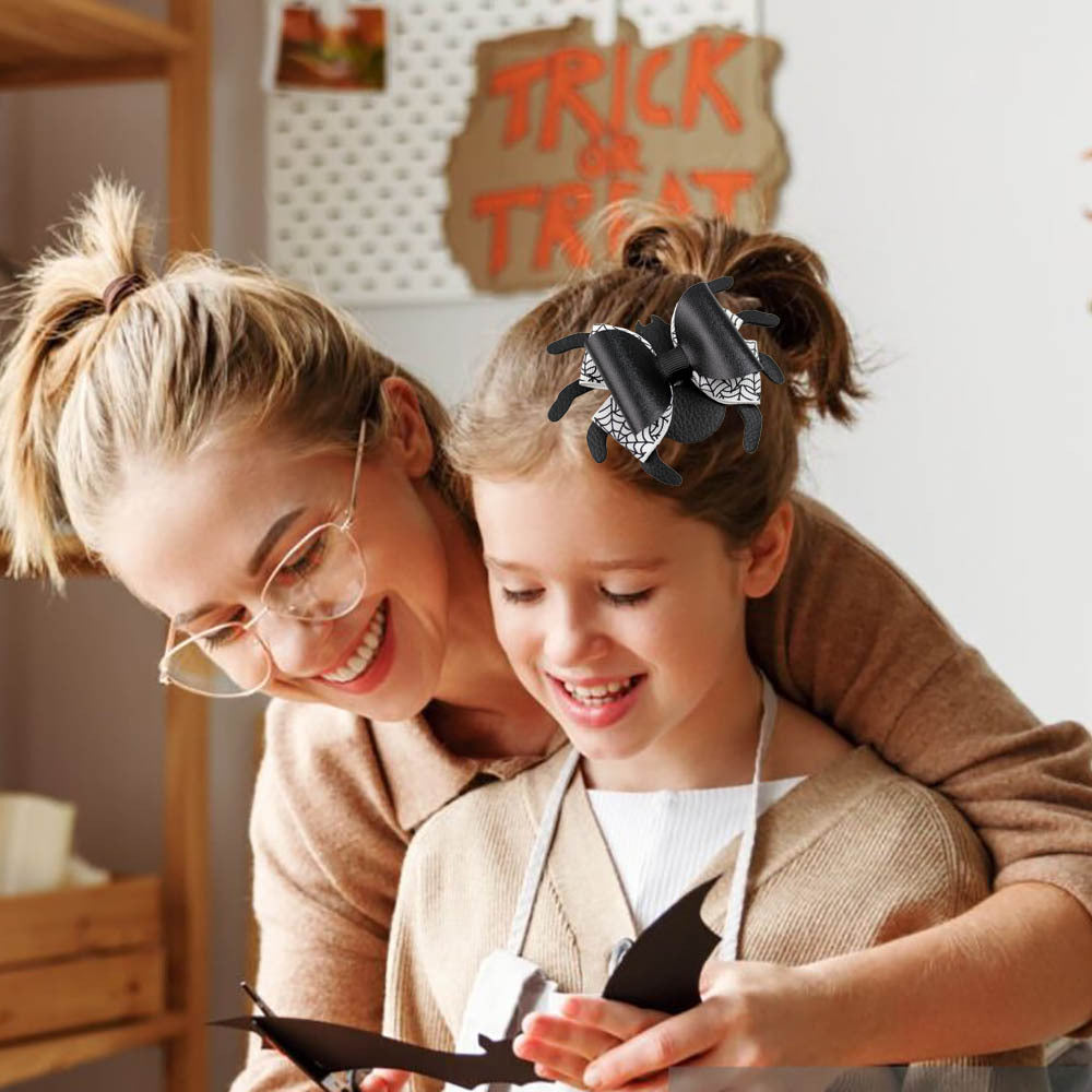 Girl'S IG Style Cool Style Pumpkin Spider Bow Knot Cloth Sequins Hair Clip