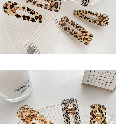 simple style leopard arylic hair clip