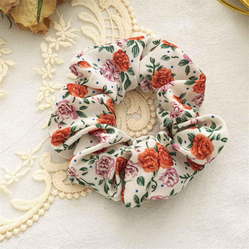 Women's Japanese Style Flower Cloth Handmade Hair Tie