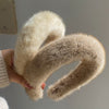 Women's Lady Solid Color Wool Hair Band