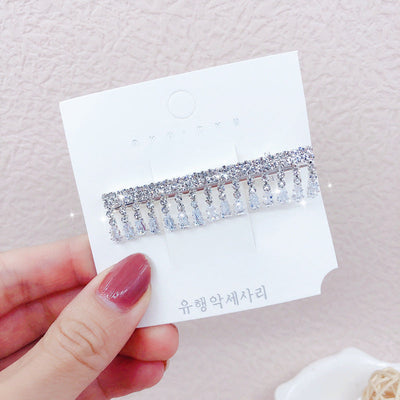 fashion geometric metal inlay rhinestones hair clip 1 piece