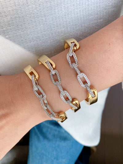 Jewelry Vintage Style Geometric Copper Zircon Mixed Metal Plating Bangle