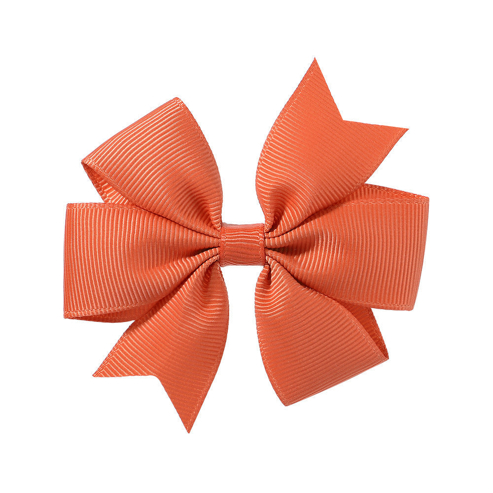 fashion solid color bow knot cloth hair clip 1 piece