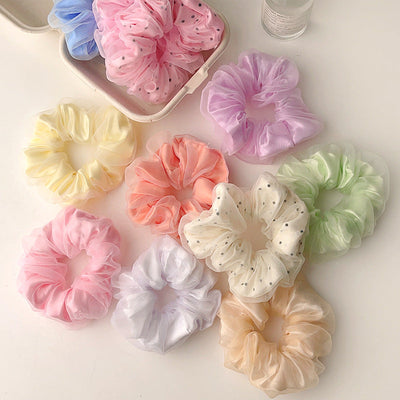 Women's Casual Simple Style Round Dots Solid Color Cloth Hair Tie