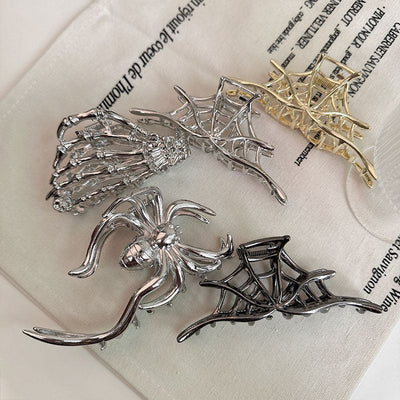 Halloween IG Style Women's Spider Spider Web Skull Claw Alloy Plating Hair Claws