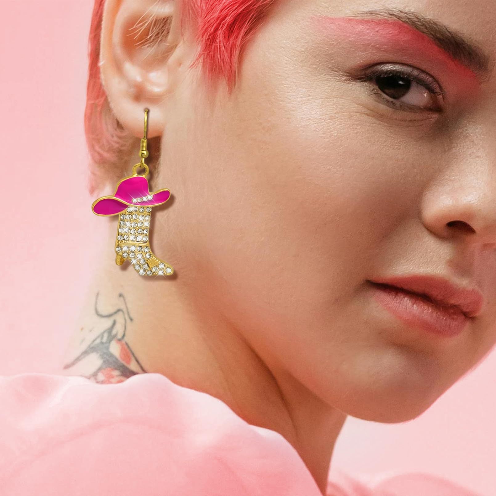 1 Pair Casual Simple Style Streetwear Boots Plating Copper Zircon Drop Earrings