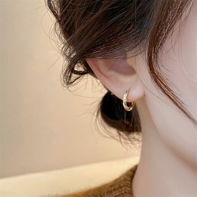 New Popular Niche Unique Earrings Women's Gold Premium Sensory Ring Ear Buckle Earrings