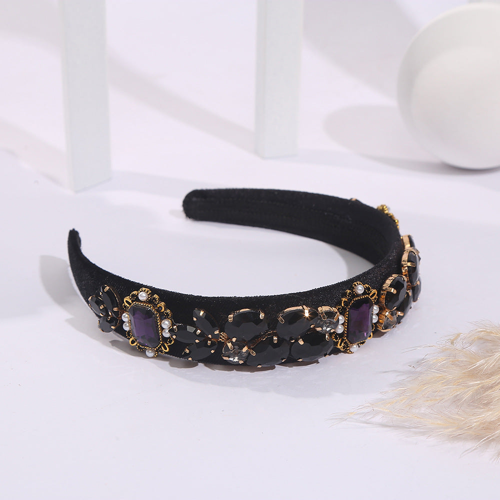 simple style geometric rhinestone flowers rhinestones hair band 1 piece