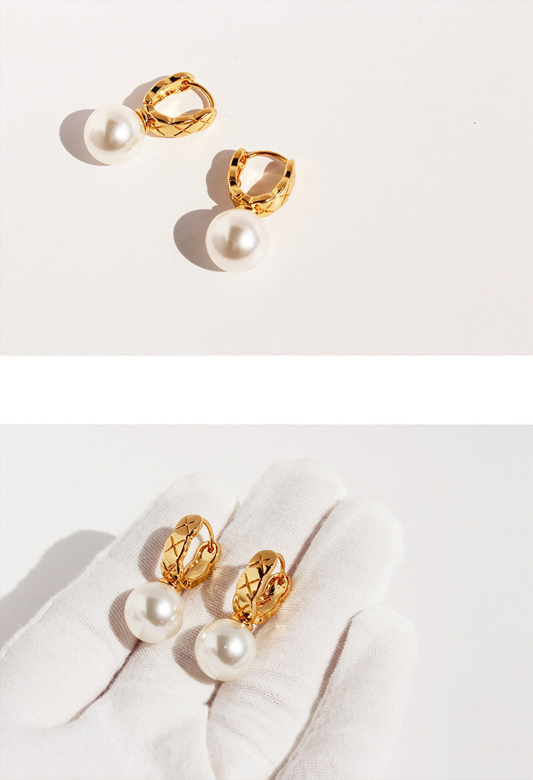 Brass Plating Geometric Pearl Earrings