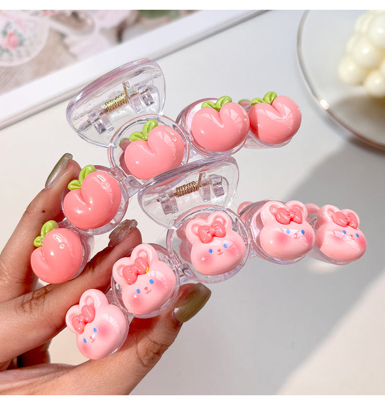 Women's Cartoon Style Peach Strawberry Plastic Resin Hair Claws