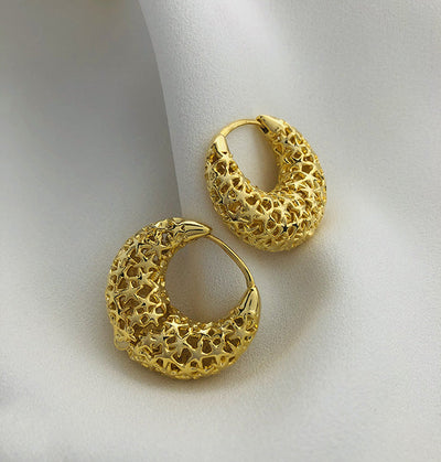 1 Pair Streetwear Star Copper 18K Gold Plated Earrings