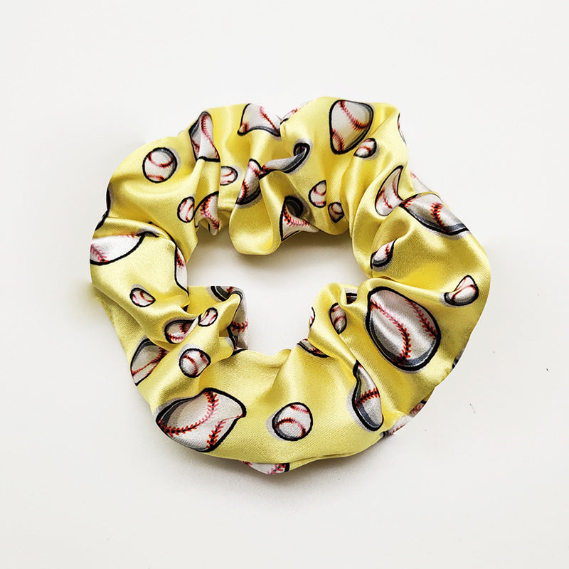 fashion baseball basketball satin hair tie 1 piece