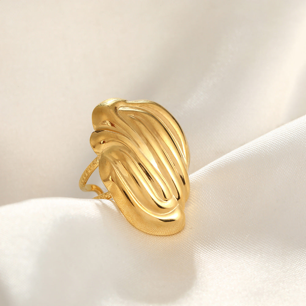 Jewelry Simple Style Commute Geometric 304 Stainless Steel Plating Open Rings